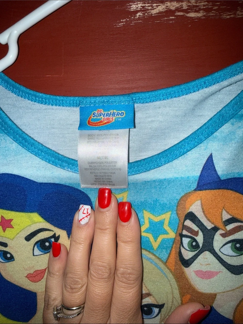 Girls Superhero Graphic Tulle Dress - Blue